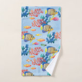 Aquarelle sous-marine Tropical Fish Scène corallie (Serviette à main)