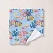 Aquarelle sous-marine Tropical Fish Scène corallie (Gant de toilette)
