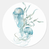 Aquarelle sous mer Stickers méduses (Devant)