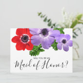Aquarelle Soyez Ma Fille D'Honneur Carte De Sirène (Debout devant)