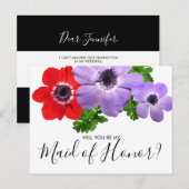 Aquarelle Soyez Ma Fille D'Honneur Carte Postale D (Devant / Derrière)