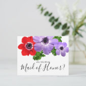 Aquarelle Soyez Ma Fille D'Honneur Carte Postale D (Debout devant)