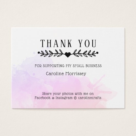 Aquarelle Splash Small Business Merci Insertion (Devant)