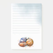 Aquarelle Sport Balls Lined Post-it Notes (Devant)
