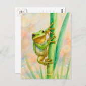 Aquarelle Springtime Frog Cartes postales (Devant / Derrière)