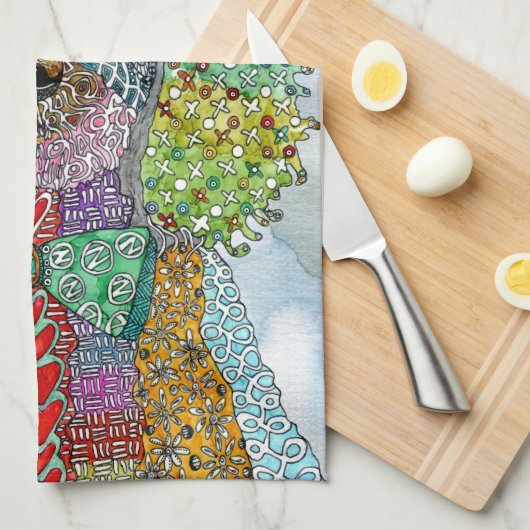 Aquarelle Standard Peinture Poodle Serviette de cu (Quart Plié)