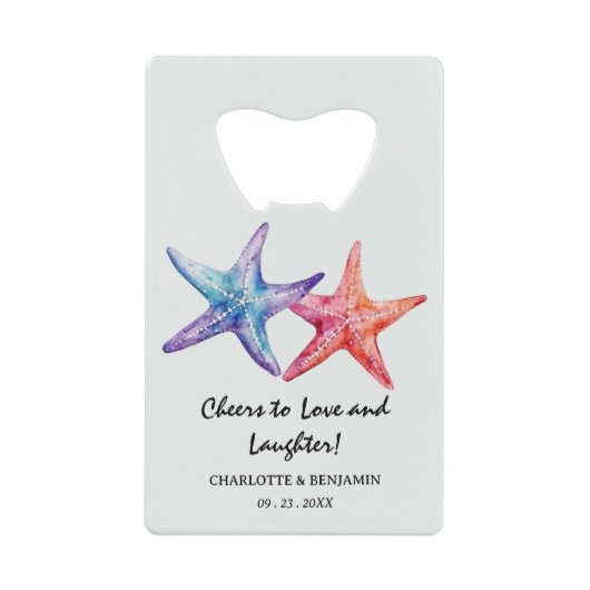 Aquarelle Starfish Beach Mariage Faveur (Devant)