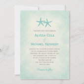 Aquarelle Starfish Beach Mariage Invitation (Devant)