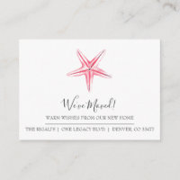 Aquarelle Starfish New Home Moving Faire-part