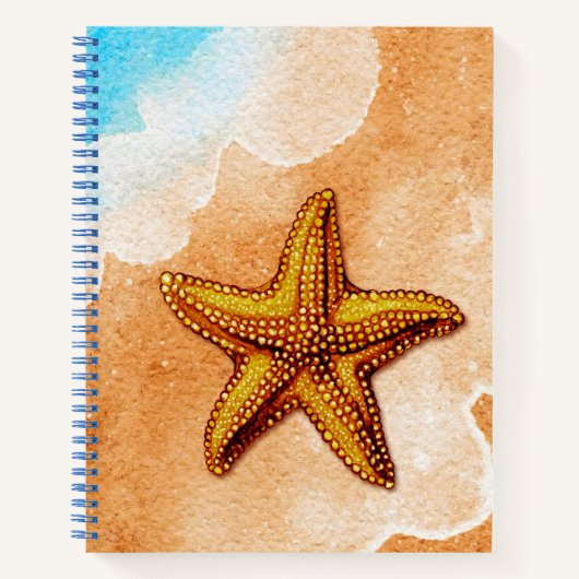 Aquarelle Starfish sur le Beach Journal (Devant)