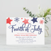 Aquarelle Stars 4 juillet Invitation du parti (Debout devant)