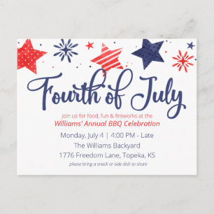 Aquarelle Stars 4 juillet Invitation du parti