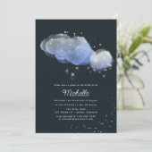 Aquarelle Stars Nuit Ciel Douche Invitation (Debout devant)