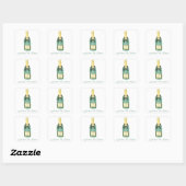 Aquarelle Stickers Cadeau Monogramme Vin (Feuille)