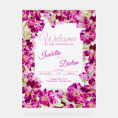Aquarelle stock rose foncé mariage fleurie bienven (Recto)