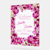 Aquarelle stock rose foncé mariage fleurie bienven (Angle)