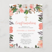 Aquarelle stylée Floral Confirmation Invitation (Devant)