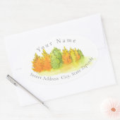 Aquarelle, stylo et encre Étiquette d'automne (Enveloppe)