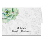 aquarelle succulent Mariage Cartes de Place (Devant Horizontal)