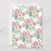 Aquarelle Succulente Baby shower Floral Invitation (Dos)