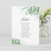 Aquarelle succulente. Carte des sièges mariages Ca (Debout devant)