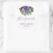 Aquarelle Succulente | Étiquette de mariage favori (Sac)