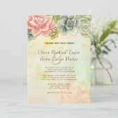 Aquarelle Succulente Faire-part de mariage Florale (Debout devant)