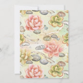 Aquarelle Succulente Faire-part de mariage Florale (Dos)