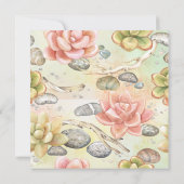 Aquarelle Succulente Faire-part de mariage Florale (Dos)