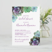 Aquarelle Succulente | Invitation de douche nuptia (Debout devant)