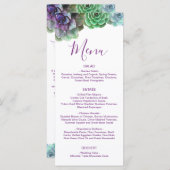 Aquarelle Succulente | Menu Mariage (Devant / Derrière)