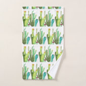 Aquarelle succulente motif de Cactus Garden Cute (Serviette à main)