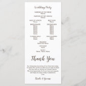 Aquarelle Succulente | Programme de mariage (Dos)