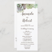 Aquarelle Succulente | Programme de mariage (Devant / Derrière)
