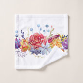 Aquarelle Succulente Sur Serviette Blanche (Gant de toilette)