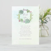 Aquarelle Succulents Baby shower Merci (Debout devant)