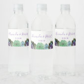 Aquarelle Succulents bouteille d'eau étiquette (Bouteilles)
