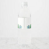 Aquarelle Succulents bouteille d'eau étiquette (Dos)