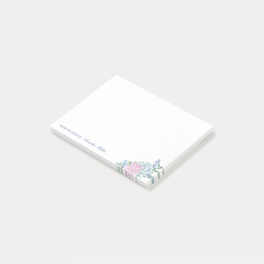 Aquarelle Succulents Floral Personal Post-it Note (Incliné)
