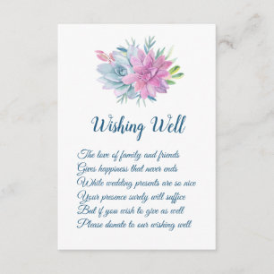 Aquarelle Succulents Mariage Wishing Well Cartes