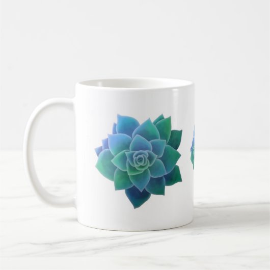 Aquarelle Succulents Mug classique (Gauche)
