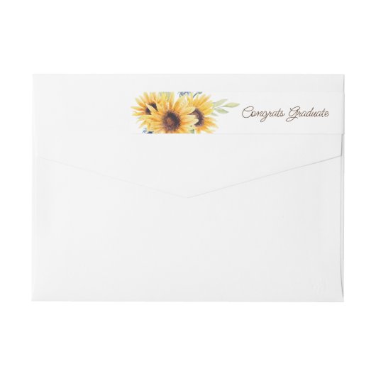 Aquarelle Sunflower Étiquette de adresse (Dos)