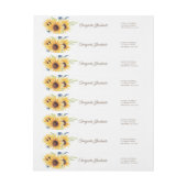 Aquarelle Sunflower Étiquette de adresse (Feuille)