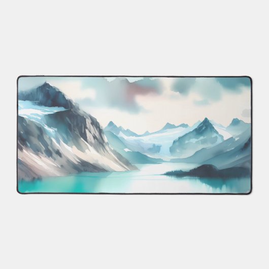 Aquarelle Superbes lacs glaciaires turquoise (Recto)