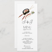 Aquarelle Sushi Roll Japon Asiatique- Menu (Devant / Derrière)