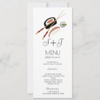 Aquarelle Sushi Roll Japon Asiatique- Menu