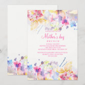 Aquarelle Symphonie Fête des Mères Invitation (Devant / Derrière)