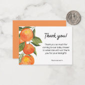 Aquarelle Tangerine Thème Carte de remerciements (Devant/Arrière en situation)