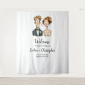 Aquarelle Tapisserie Mariage Quirky Bride Groom (Devant)