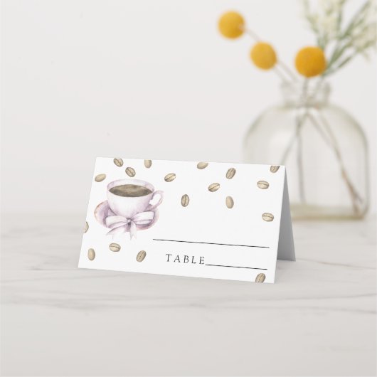 Aquarelle tasse de café arc - cartes mariages (Dos)